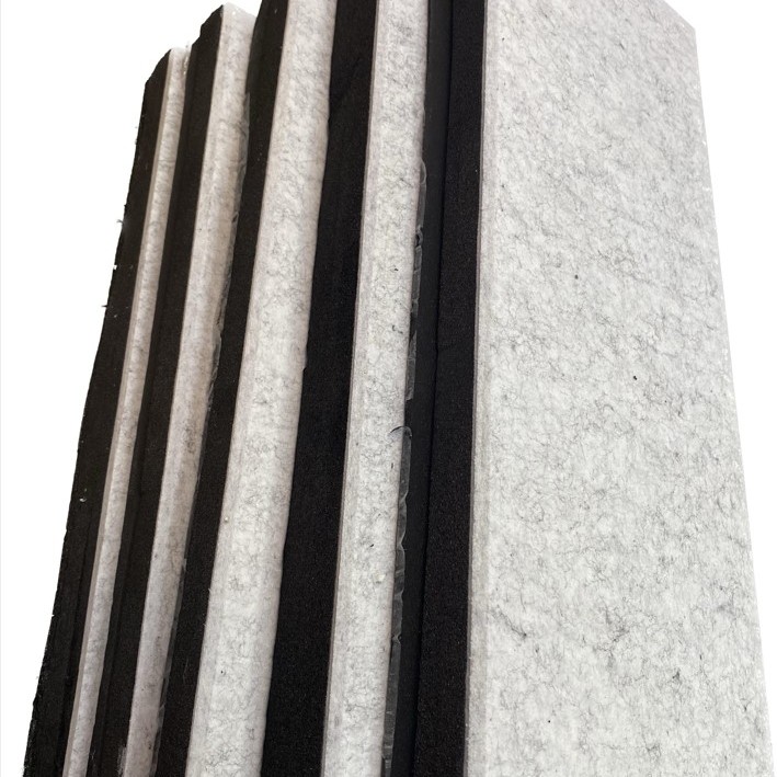 散件 6CM厚 倒角高密度款 20CMX60CM 帶背膠隔音棉 複合 聚酯纖維吸音板