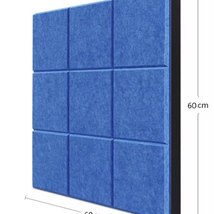 3CM厚 倒角高密度款 格仔款 60CMX60CM 帶背膠 聚酯纖維吸音板