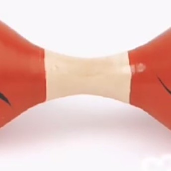 16CM 兒童木質 雙頭小沙錘 maraca