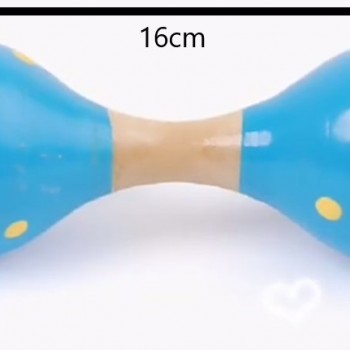 16CM 兒童木質 雙頭小沙錘 maraca