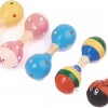 16CM 兒童木質 雙頭小沙錘 maraca