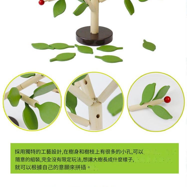 兒童 木製 拼插葉樹