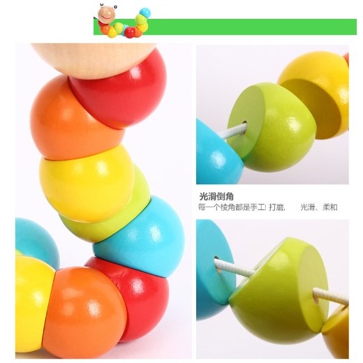 木製 彩色百變扭扭蟲 