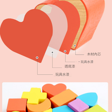木製十八孔 兒童 彩色積木形狀 認知盒