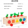 兒童 木製 拔蘿蔔 形狀配對拼裝 積木車