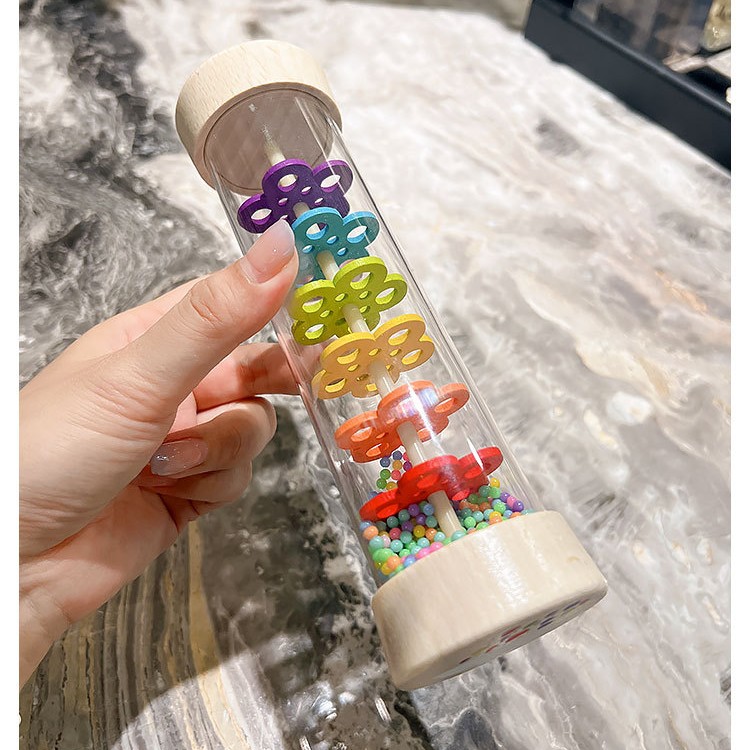 9CM 細木質款塑膠 雨聲沙筒 maraca(單個裝)