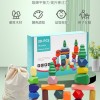 兒童 彩色疊石 疊疊高 38顆櫸木 漸變多彩石