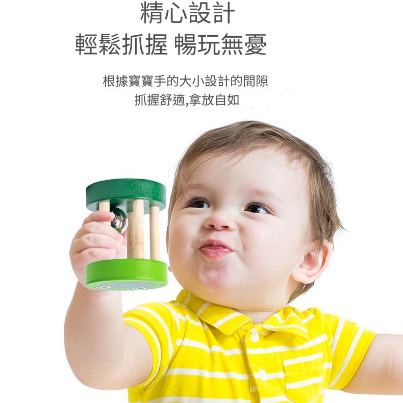 兒童木製 卡通動物 手搖籠鈴 手搖鈴 (單個裝)