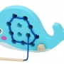 兒童 木製 鯨魚 穿線板 穿線遊戲