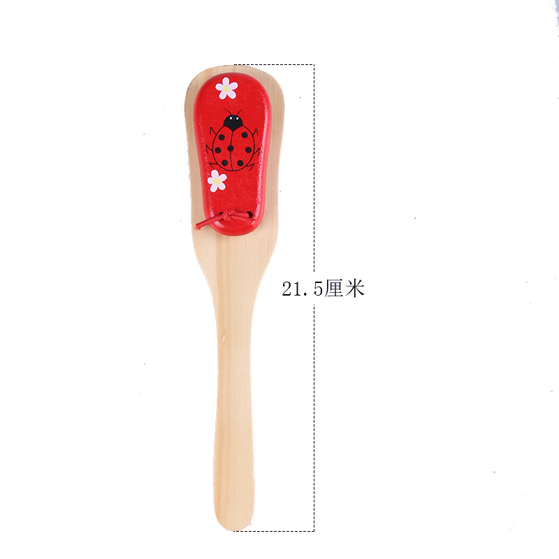 木製 卡通木柄小響板 舞板 响板 手拍板 (單個裝)