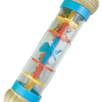20CM 大木質款塑膠轉心 雨聲沙筒 maraca(單個裝) ST02