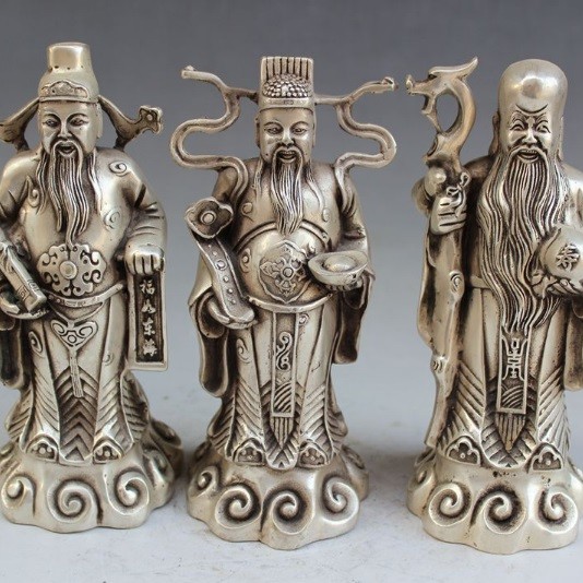 白銅福祿壽三星
