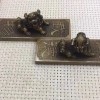 黃銅獅子鎮尺 一對 厚德載物