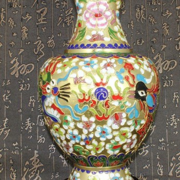 景泰藍花絲銀藍 12寸花瓶