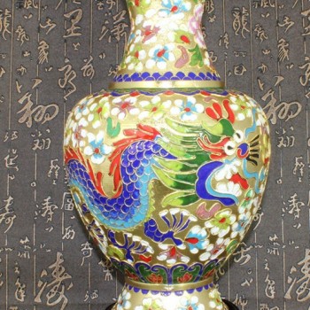 景泰藍花絲銀藍 12寸花瓶
