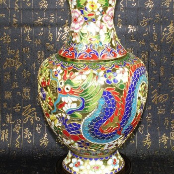 景泰藍花絲銀藍15寸花瓶