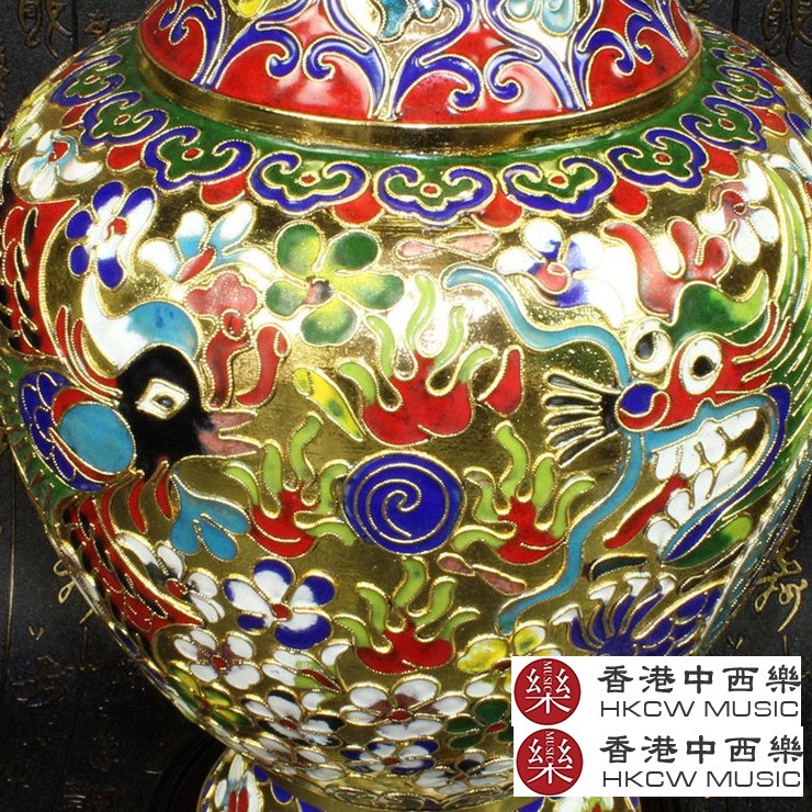 景泰藍花絲銀藍15寸花瓶