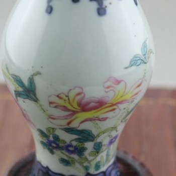 手繪大口徑青花瓷花瓶