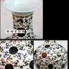 釉里黑花纏枝蓮花 賞瓶花瓶
