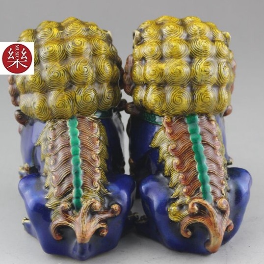 景泰藍獅子像一對