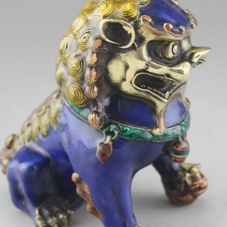 景泰藍獅子像一對