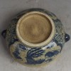 裂紋釉青花 香爐瓷缸