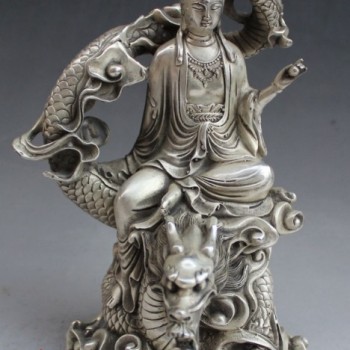 白銅 祥龍觀音