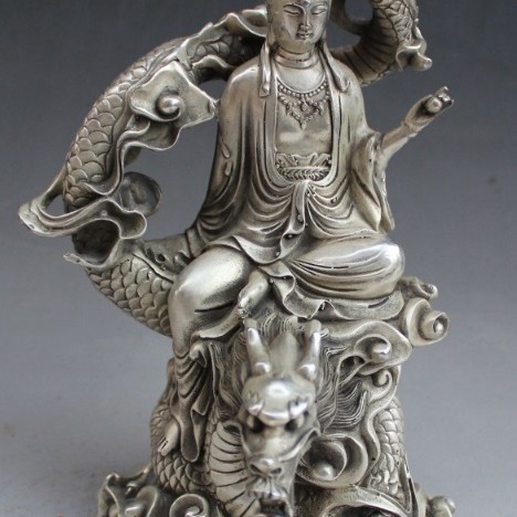 白銅 祥龍觀音