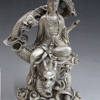 白銅 祥龍觀音