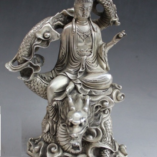 白銅 祥龍觀音