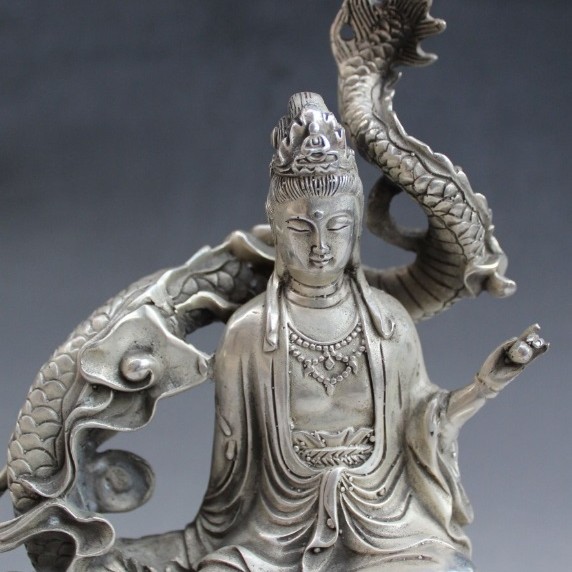 白銅 祥龍觀音