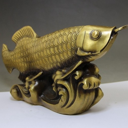 黃銅招財進寶 魚擺件