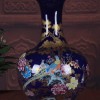 釉藍色 玉蘭花 大花瓶