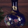 釉藍色 玉蘭花 大花瓶