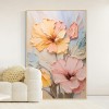 奶油風 花卉 晶瓷面掛畫 裝飾掛畫連鋁畫框 80X120CM