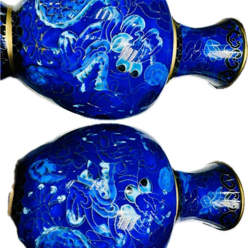 景泰藍 藍花瓶