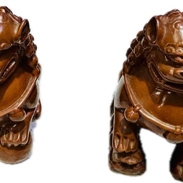 樹脂雕塑 小獅子 一對