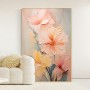 奶油風 花卉 晶瓷面掛畫 裝飾掛畫連鋁畫框 120X180CM
