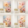 奶油風 花卉 晶瓷面掛畫 裝飾掛畫連鋁畫框 120X180CM