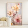 奶油風 花卉 晶瓷面掛畫 裝飾掛畫連鋁畫框 90X130CM