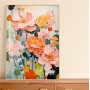 北歐風清新 花卉 晶瓷面掛畫 裝飾掛畫連鋁畫框 40X60CM DF
