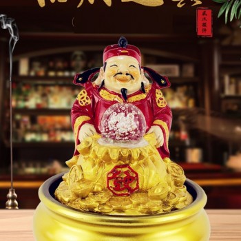 流水擺件 財神爺