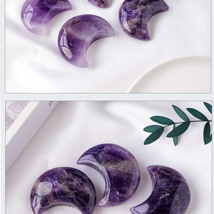 月亮型 天然紫水晶 擺件