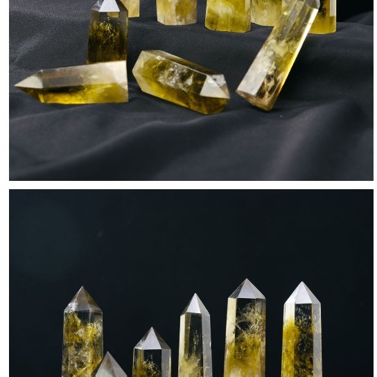 天然黃水晶 水晶柱 六稜單尖柱 擺件