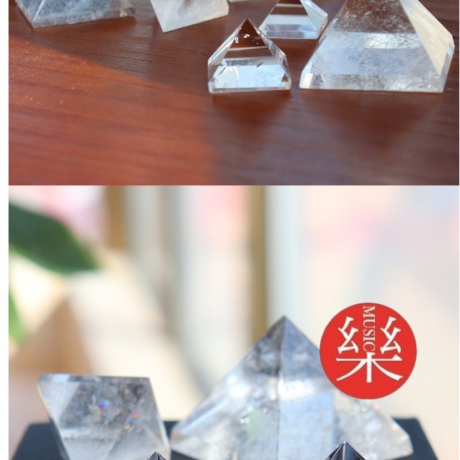 天然白水晶 金字塔 白水晶塔擺件