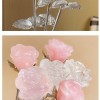 天然 水晶玫瑰花 粉水晶 玫瑰花 擺件