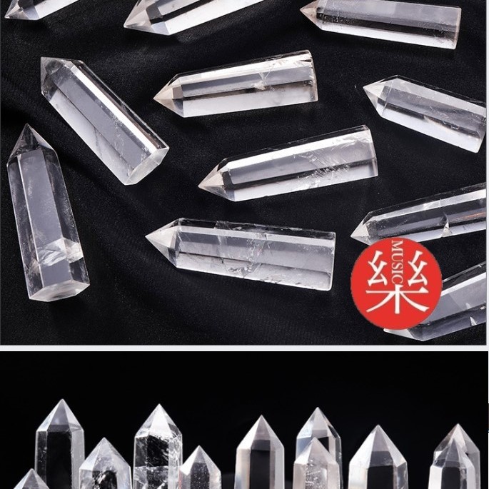 天然白水晶 水晶柱 六稜單尖柱 擺件