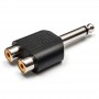 單聲道 6.5 轉 2RCA 蓮花頭 AV頭 1分2音頻分頭 轉接頭