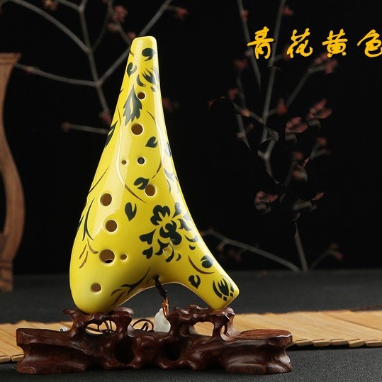 12孔中音C調陶笛 青花款
