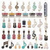 滴油 音樂 結他 提琴鋼琴 音符吊墜 DIY 手工飾品 匙扣 一套40個